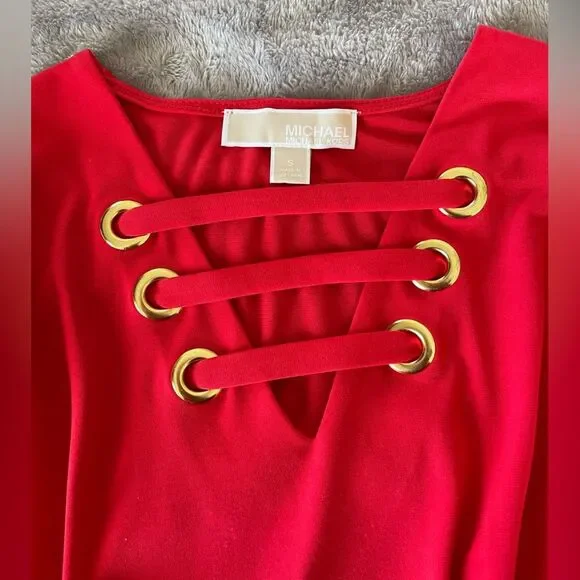 Micheal Micheal Kors red long sleeve blouse. Size S - Picture 5 of 5